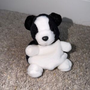 Plush Black and White Stuffed Animal Bear for Kids